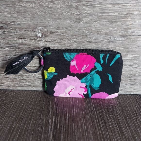Vera Bradley Zip ID Case Hilo Meadow Keychain ID Window Cards Money - Picture 2 of 5